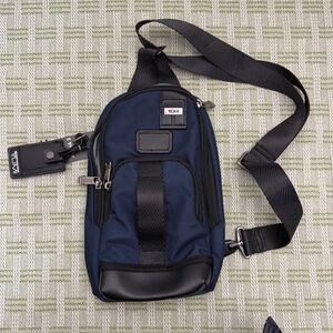 Tumi Alpha Bravo Chest Bag Blue Anti-Theft Crossbody